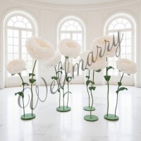 Ростовой цветок из бумаги "Белый пион White/Green"